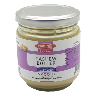 Naturalli Smooth Unsalted Cashew Butter 170G