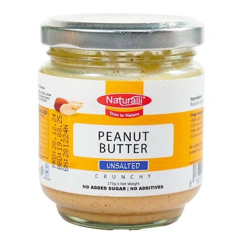 Naturalli Crunchy Unsated Peanut Butter 170G