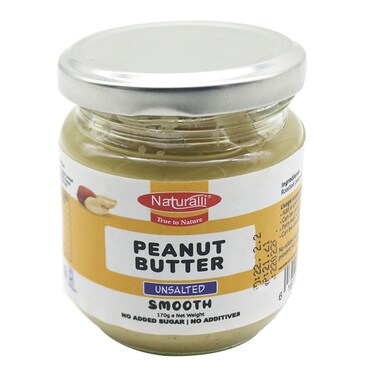Naturalli Smooth Unsalted Peanut Butter - 170g
