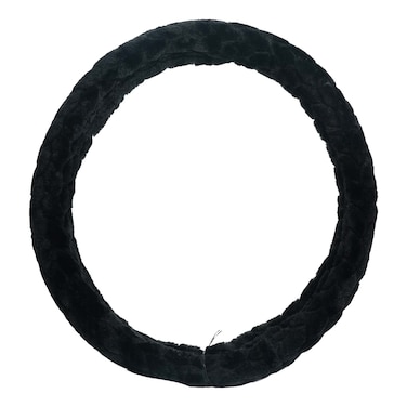 Car Fur Steering Wheel Cover Black