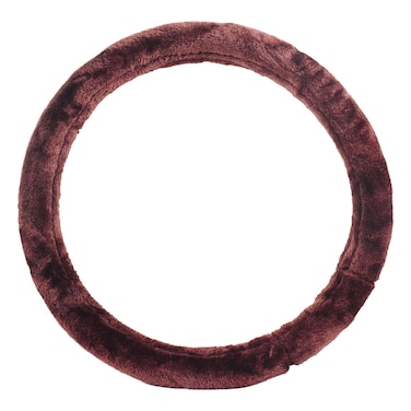 Car Fur Steering Wheel Cover Brown