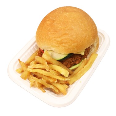 Breaded Veggy Burger + Fries