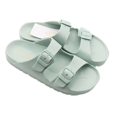 LA Collection Kids Buckle Sandals Green No 33