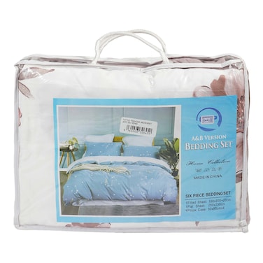 Fitted Printed Bed Sheet 6Piece Set King