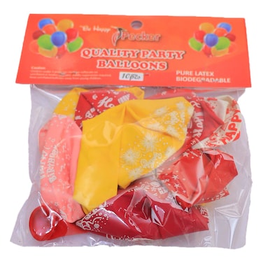 Pecker 10 Pack Happy Birthday Baloon