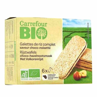 Carrefour Bio Choc Hazel Rice Wafers 120G