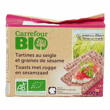 Carrefour Bio Organic Rye Sesame 200G