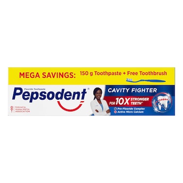 Pepsodent Cavity Fighter Toothpaste 150g + Free Toothbrush