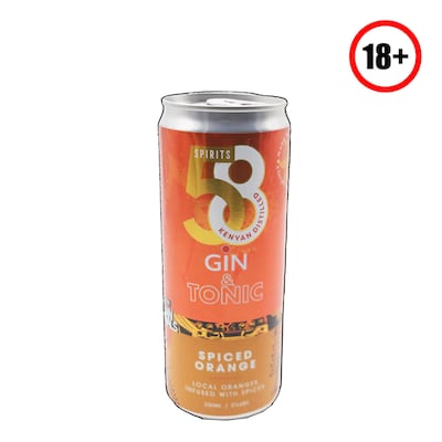 58 KO Spiced Orange Gin & Tonic Ready To Drink 330Ml