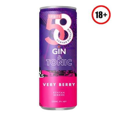58 KO Berry Gin & Tonic Ready To Drink 330Ml