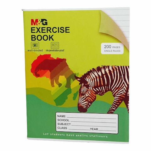 M&amp;G Exercise Book A5 Single Line 200Pages, 2465F