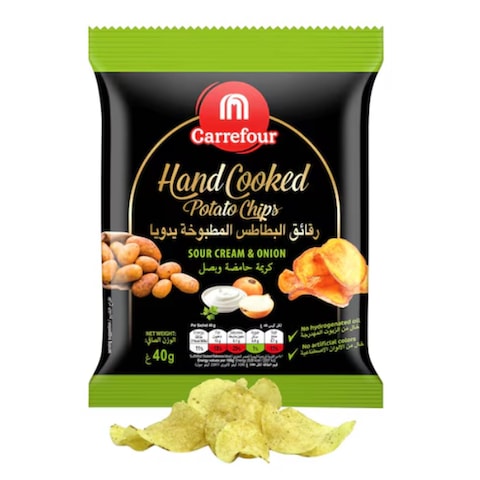 Carrefour Potato Chips Hand Cooked Onion 40G