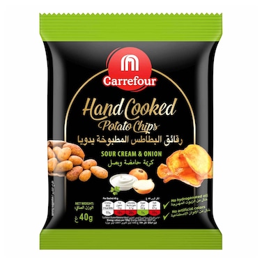 Carrefour Potato Chips Hand Cooked Onion 40G