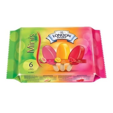 London Dairy Mini Guava Mango Raspberry 6X50Ml