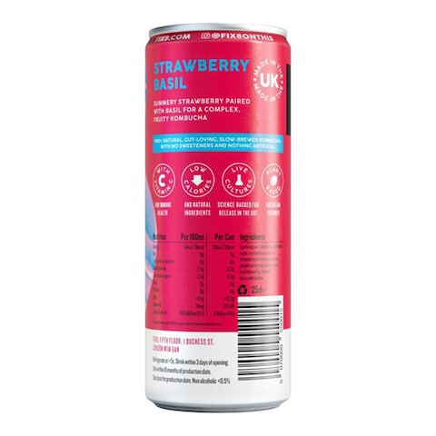 FIX 8 KOMBUCHA SBERRY BASIL 250ML
