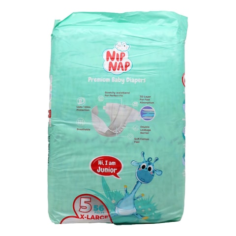 Nipnap Premium Baby Diapers Jumbo Junior 56S