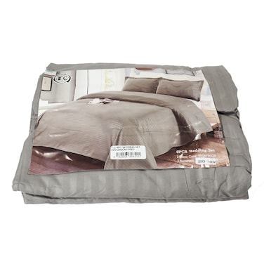 T.C 4Pieces Bedding Set 220X240Cm Grey