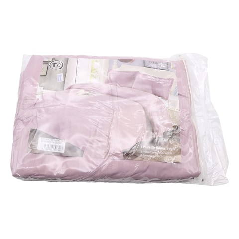T.C 4 Pieces Bedding Set 220X240Cm Lilac