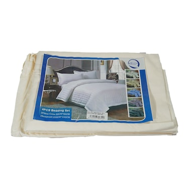 T.C 4Pieces Bedding Set 220X240Cm Cream