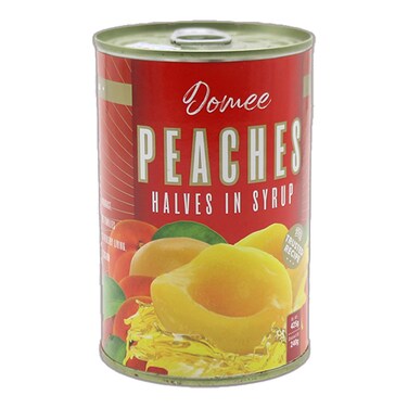 Domee Peach Halves Syrup 425G