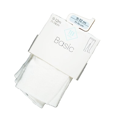 Tex Plain Cotton Tights Ecr 9/12M I959739