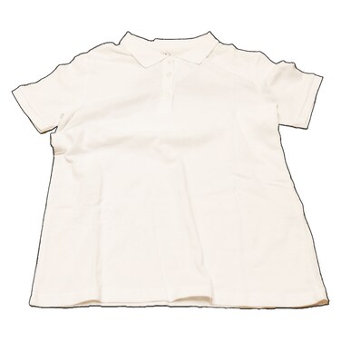 Girl Polo Pique Short Sleeved White 9/10 (140Cm Height)