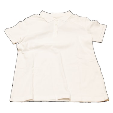 Girl Polo Pique Short Sleeved White 13/14 (164Cm Height)