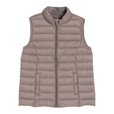 Ultra Light Puffy Vest Jacket Taupe Small