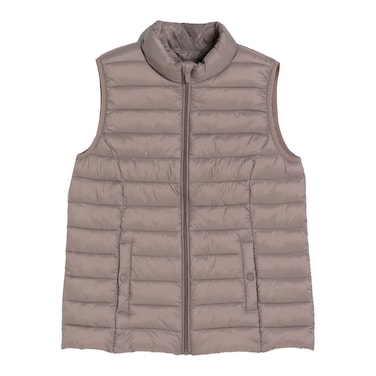 Ultra Light Puffy Vest Jacket Taupe Large