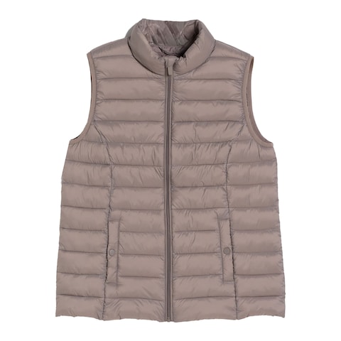 Ultra Light Puffy Vest Jacket Taupe Large
