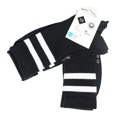 Tex Fancy Cotton Socks X2 Black 143/46