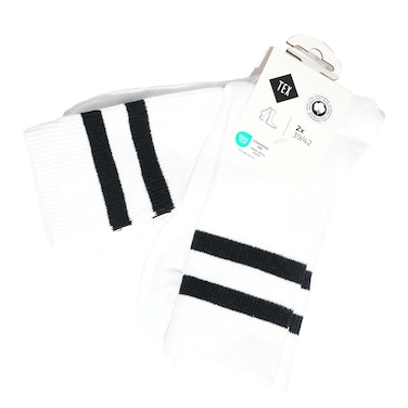 Tex Fancy Cotton Socks X2 White 139/42