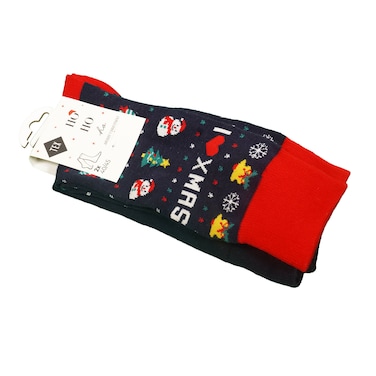 Christmas Socks X2 Navy Tu I864339
