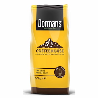 Dormans Coffeehouse Fine Medium Roast Medium Grind Coffee 500g