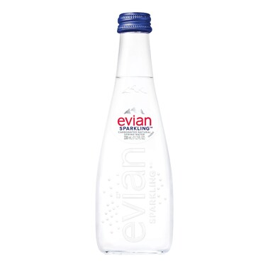 Evian Sparkling Mineral Water Glass 330Ml