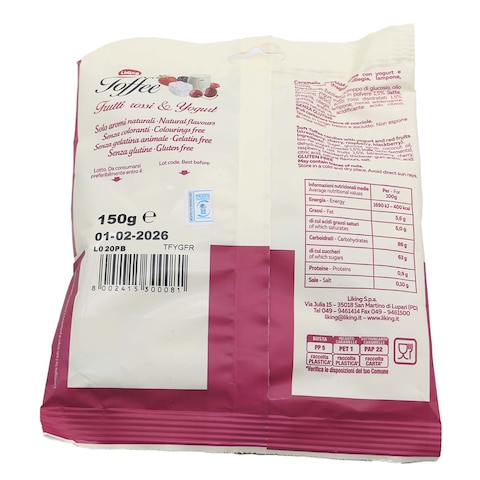 Liking Red Fruit&amp;Yoghurt Toffes 150G