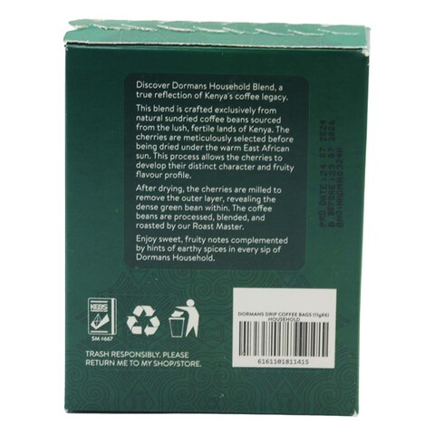 Dormans Household Drip Coffee Bags 6X11G