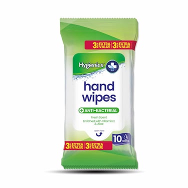 Hygienics Hand Wipes (Anti-Bacterial) 10 Pieces
