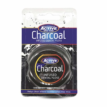 Active Charcoal Infused Dental Floss 50Ml