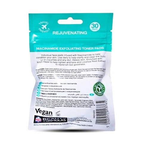 Beauty Formulas Hyaluronic Acid Exfoliating Toner Pads 30&#39;S