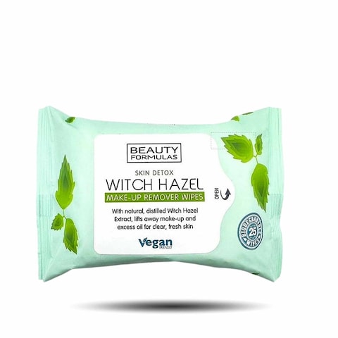 Beauty Formulas Witch Hazel Biodegradable Make-Up Remover Wipe 25&#39;S