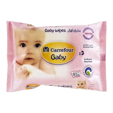 Carrefour Baby Wipes Aloe Vera 20S