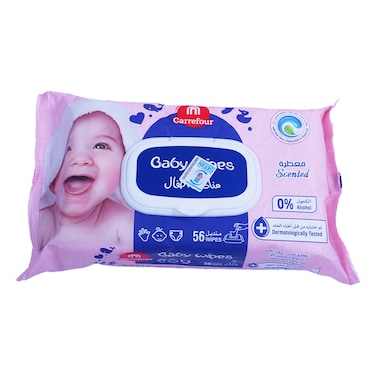 Carrefour Baby Wipes Aloe Vera 56S