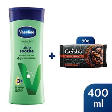 Vaseline Lotion Aloe Smooth 400Ml/Geisha 90G