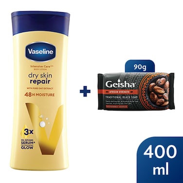 Vaseline Lotion Dry Skin Repair 400Ml/Geisha 90G
