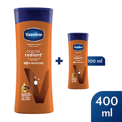 Vaseline Lotion Cocoa Radiant 400Ml/Cocoa Radiant 100Ml