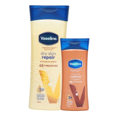 Vaseline Dry Skin Repair Lotion 400ml + Cocoa Glow 100ml