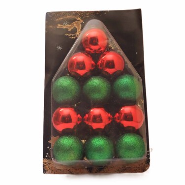 Card Christmas  Balls Green