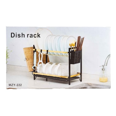 Pecker Dish Drying Rack Black 2 Layer
