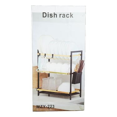 Pecker Dish Drying Rack Black 3 Layer